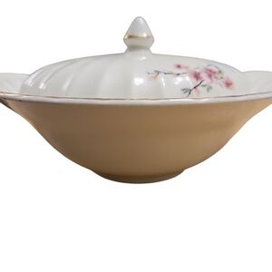 Vintage WS George Bolero Peach Blossom Covered Vegetable Bowl 9.5